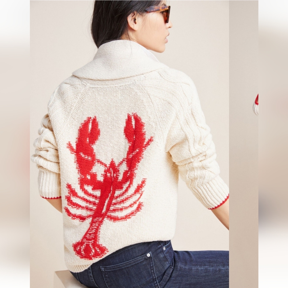 Excellent Conditon Maeve Anthropologie Lobster Shawl Collar Cardigan